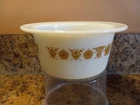 VTG Pyrex Corning Glass Butterfly Gold Round Butter Dish w/o Lid Ex. Cond. USA