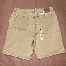Vintage 1990  s Lee Regular Jean Shorts, Khaki Deadstock NWT, Size 38