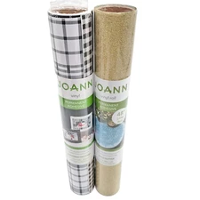 Lot 2 Joann Vinyl Rolls Permanent Adhesive 48" Christmas Gold Glitter for Cricut