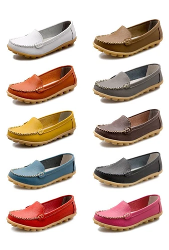 Women's Genuine Leather Casual Shoes Flat Loafers Non-slip loafers size 4.5 - 12 - Picture 33 of 60