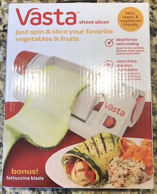 VASTA Vegatable & Fruit Sheet Slicer KETO VEGAN VEGETARIAN Spin and Slice *NEW*