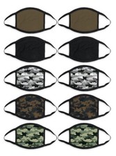 Mad Engine Adult Solid and Printed Masks, 6 5 packs totalling 30 masks New