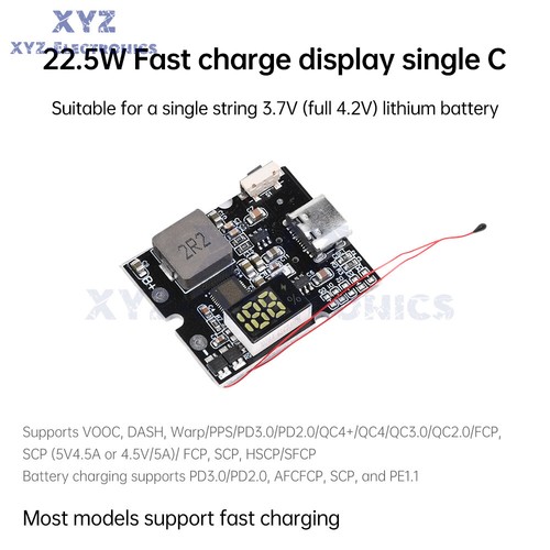 22.5W PD/QC Bi-directional Fast Charging Module Mobile Power Bank Circuit Board - Picture 5 of 28