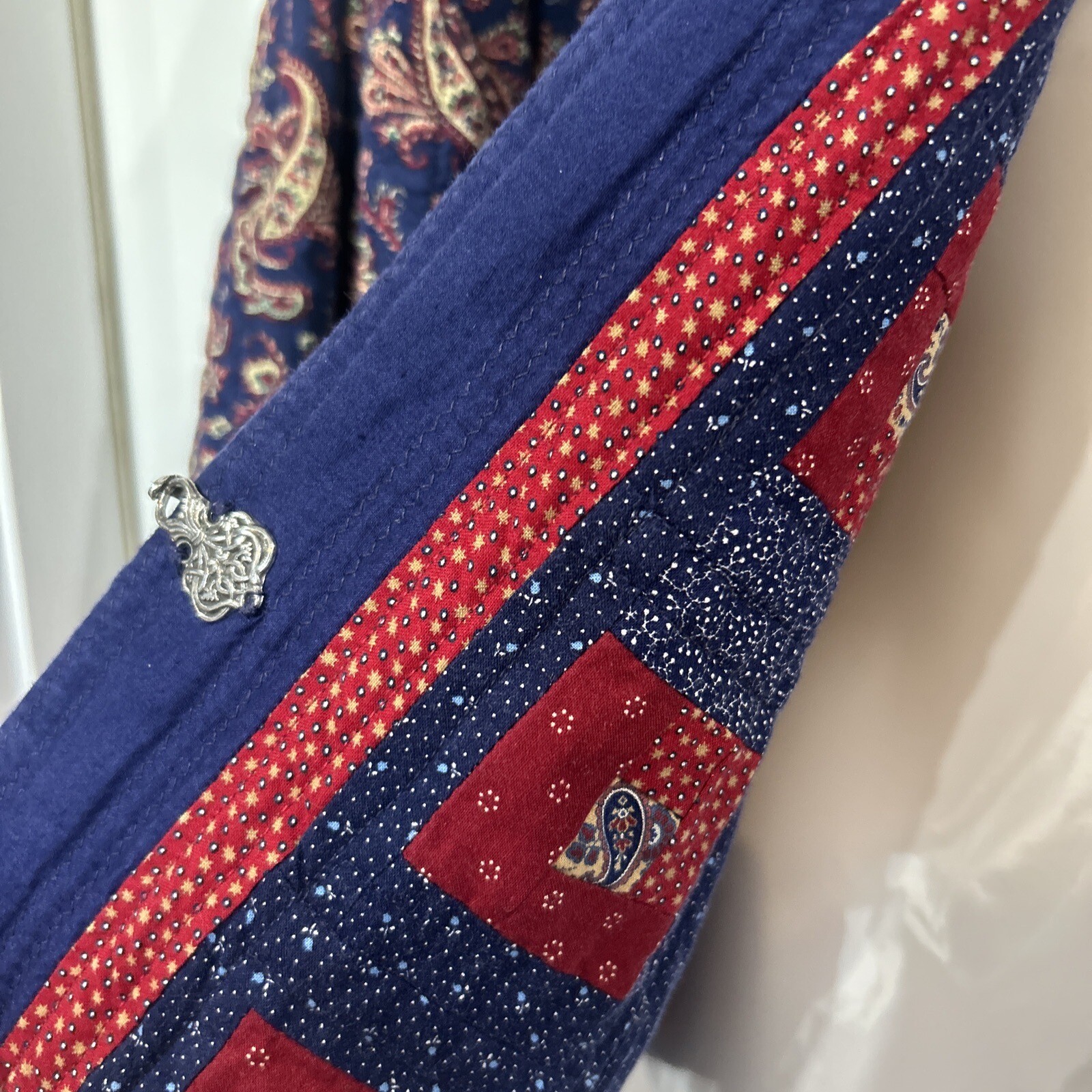 Handmade Reversible Patchwork & Paisley Quilted C… - image 8