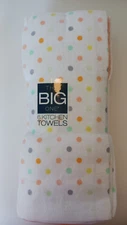 Kohl's 100% Cotton Spring/Easter Polka Dot and Solid Kitchen Towels  Set of 6