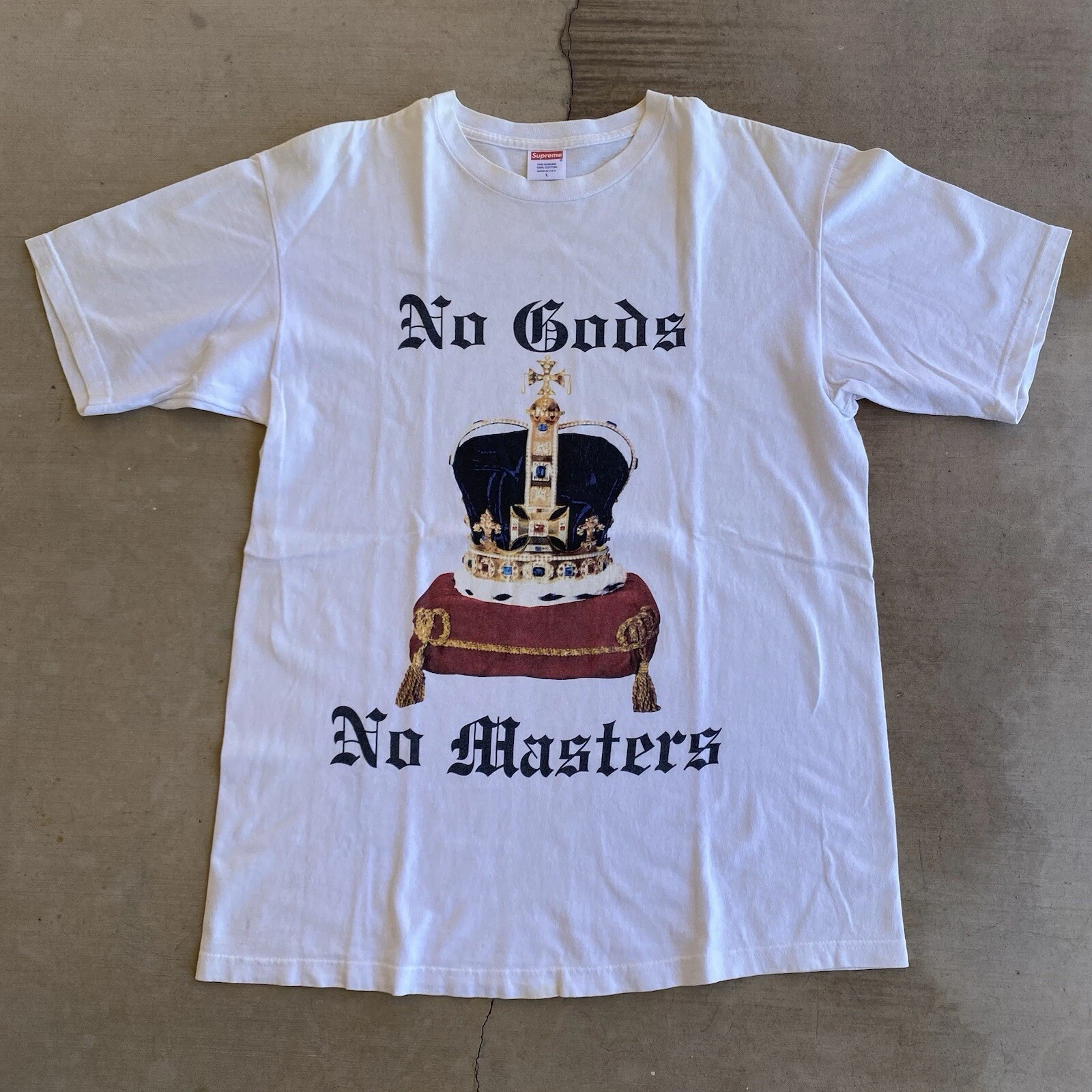 T shirt blanc Supreme No Gods No Masters 2008 vintage