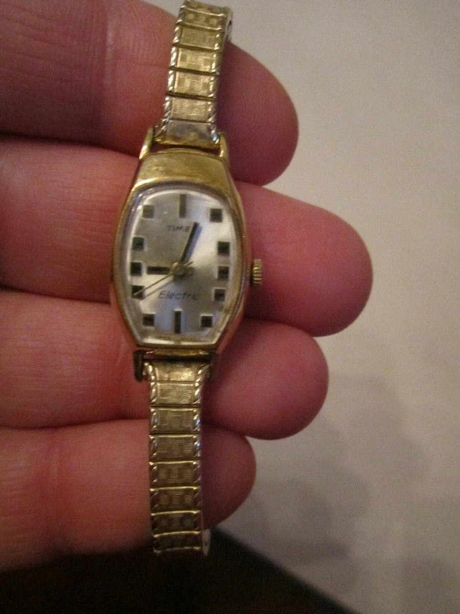 VINTAGE TIMEX ELECTRIC WATCH LADIES 10K RGP ROLLED GOLD PLATE BBA 20