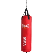 HANGING PUNCHING BOXING BAG MMA Polycanvas 70 Lb. Heavy Bag - Red