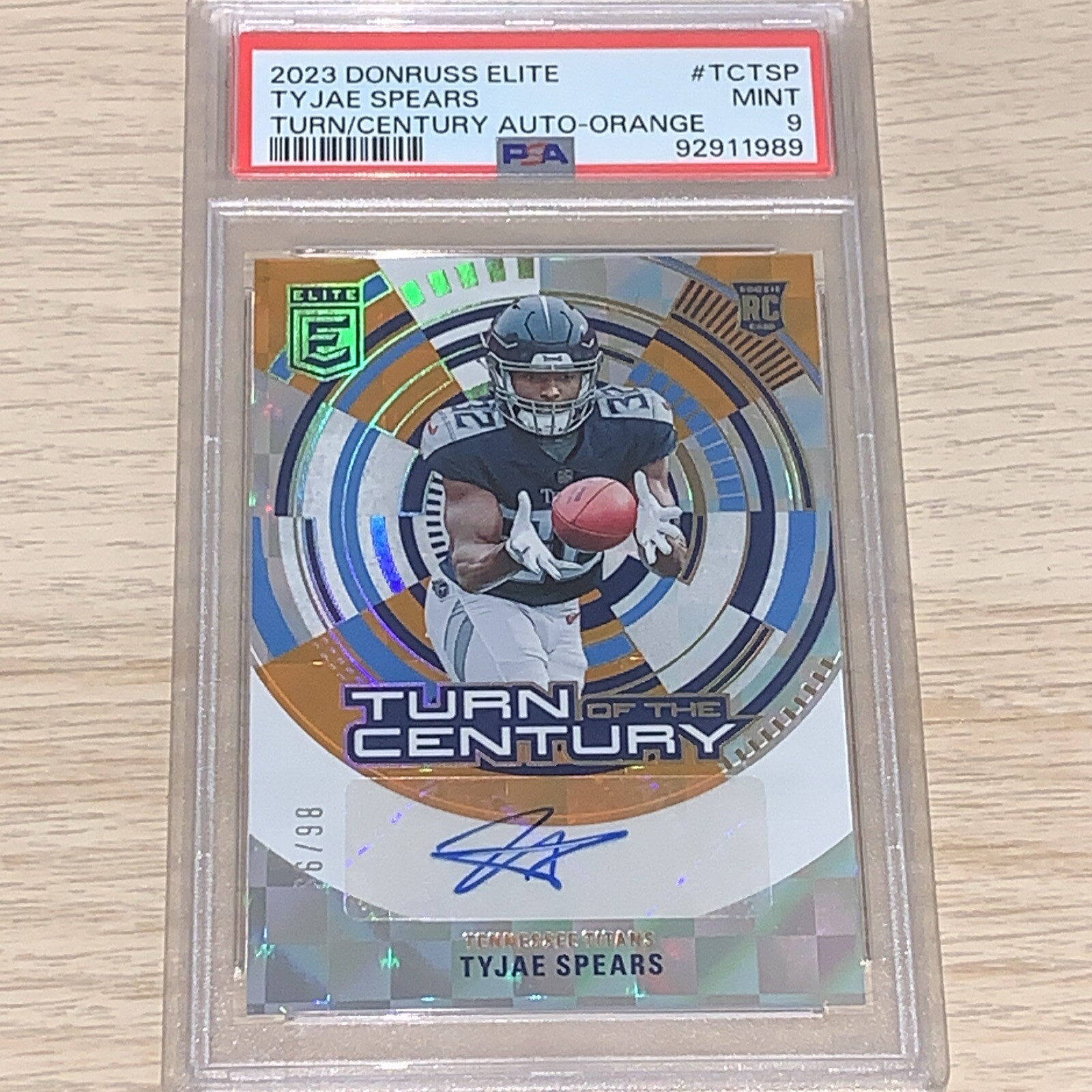 2023 Donruss Elite TYJAE SPEARS Turn of the Century Auto Orange /99 RC TITANS