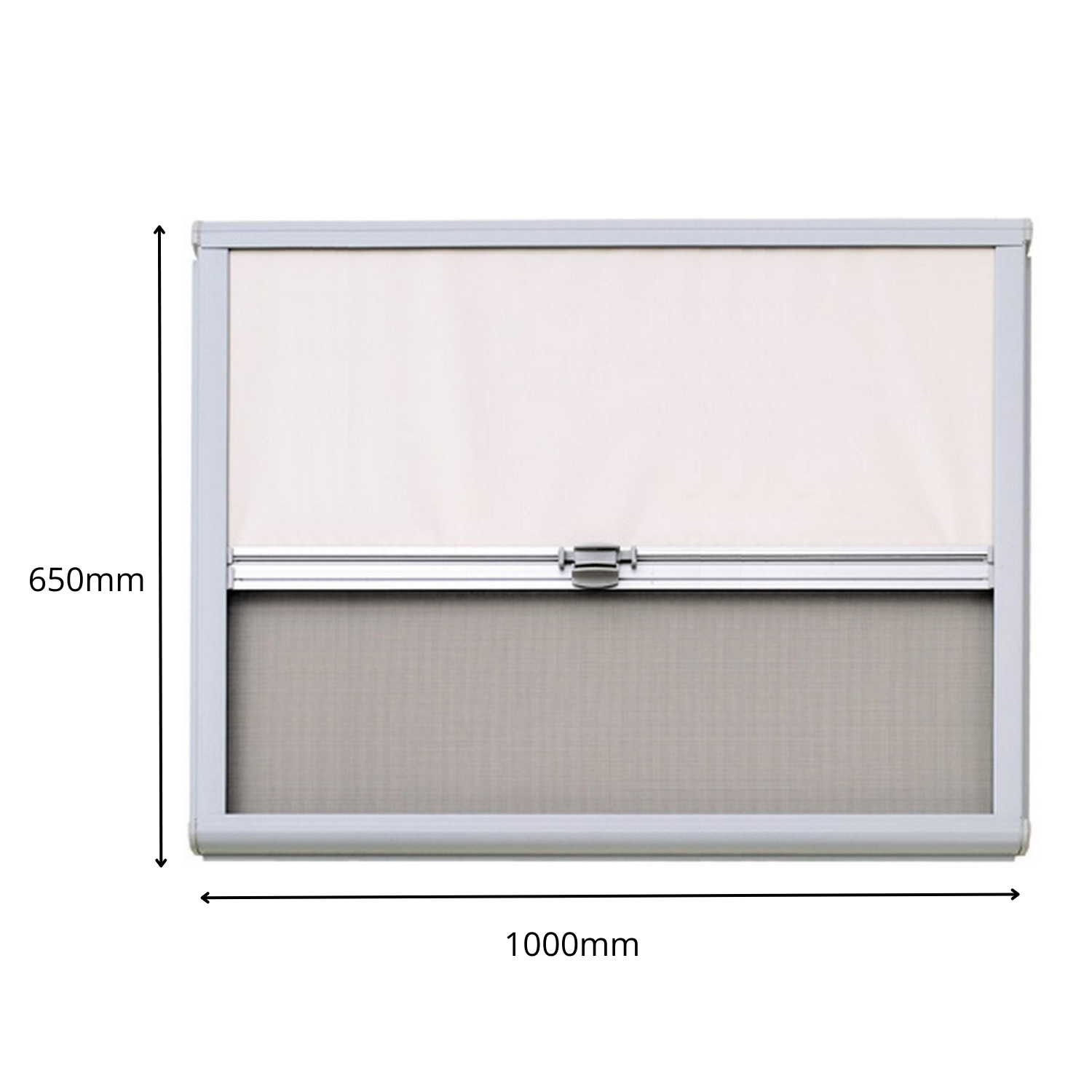 NRF Combination Blind & Flyscreen – Grey Frame, 1000 X 650 Mm For Motorhome, Caravan, Horsebox