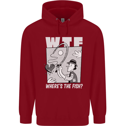 Wheres the Fish WTF Funny Fishing Fisherman Childrens Kids Hoodie - Picture 69 of 74