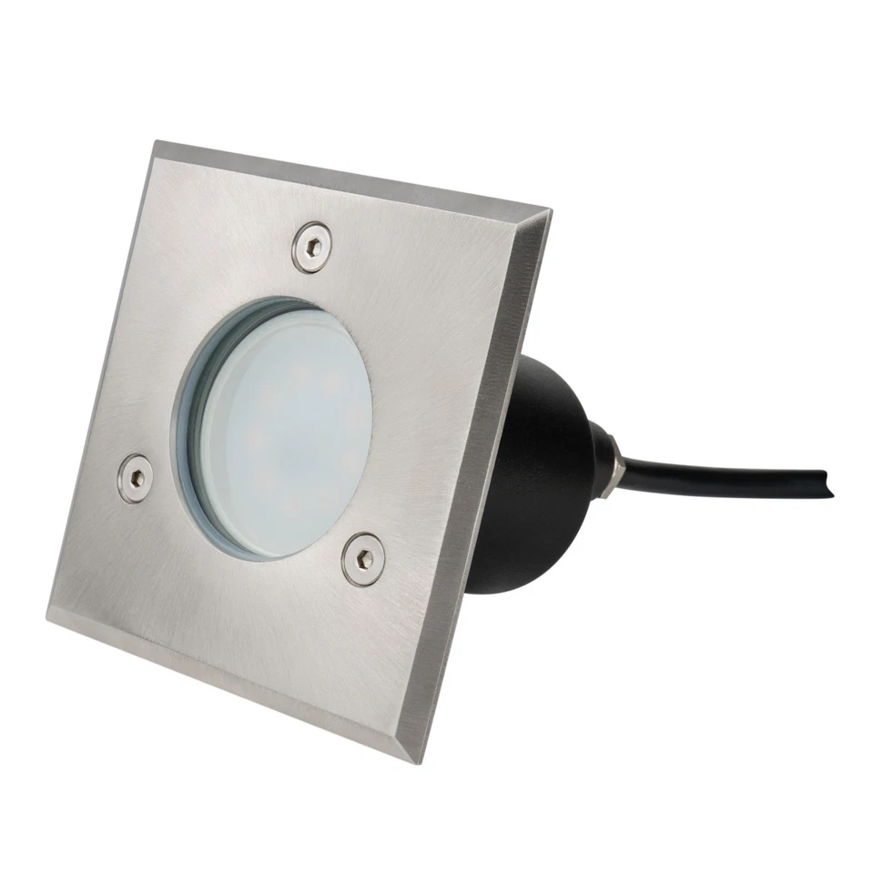 Bodeneinbauleuchte Bodeneinbaustrahler IP67 EDELSTAHL GU10 LED 230V Flach Garten - Bild 3 von 4