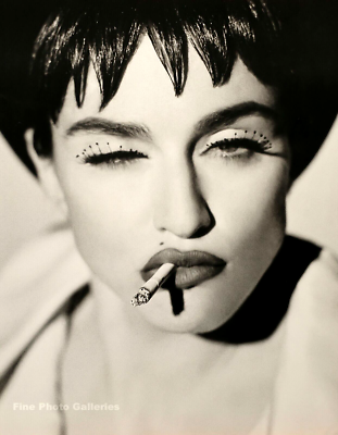 madonna cigarette photo 1990 Vintage MADONNA Singer By HERB RITTS Cigarette Wink Music Photo  Engraving