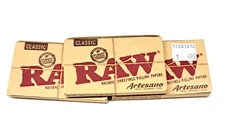 Rolling Papers Tips/Tray Smoking Tobacco RAW Brand 1-1/4" Artesano-3 Packs
