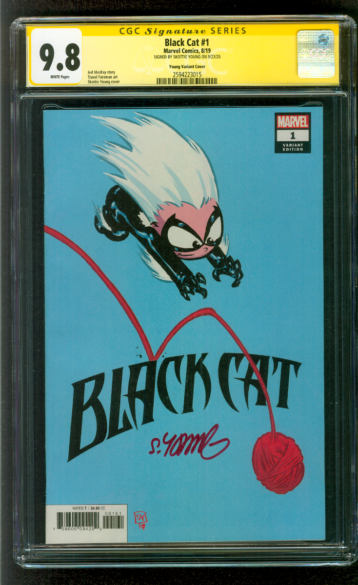 漫画   BLACK  CAT  サイン Black Cat 1 CGC SS 9.8 Skottie Young Variant 8/19 | eBay