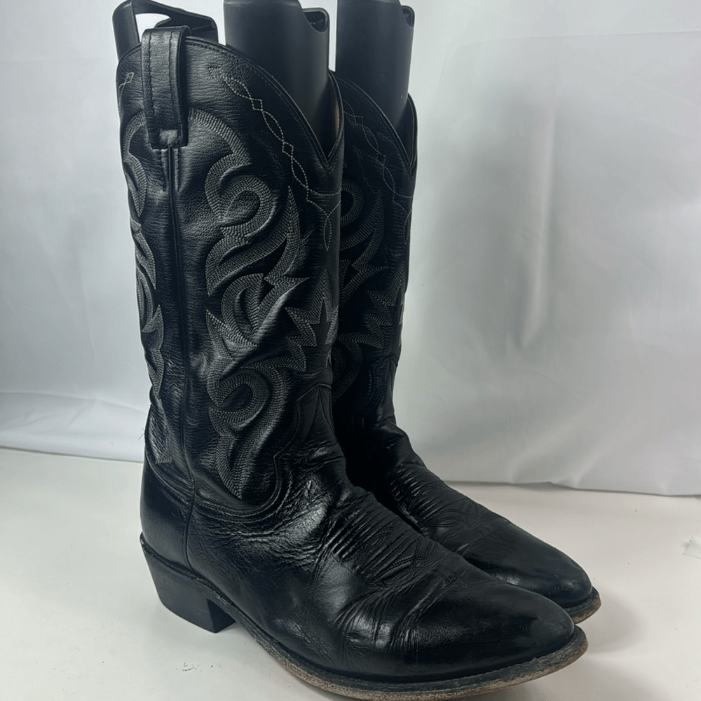Dan Post Milwaukee Black Leather Cowboys Boots Size 10 | eBay display picture 2