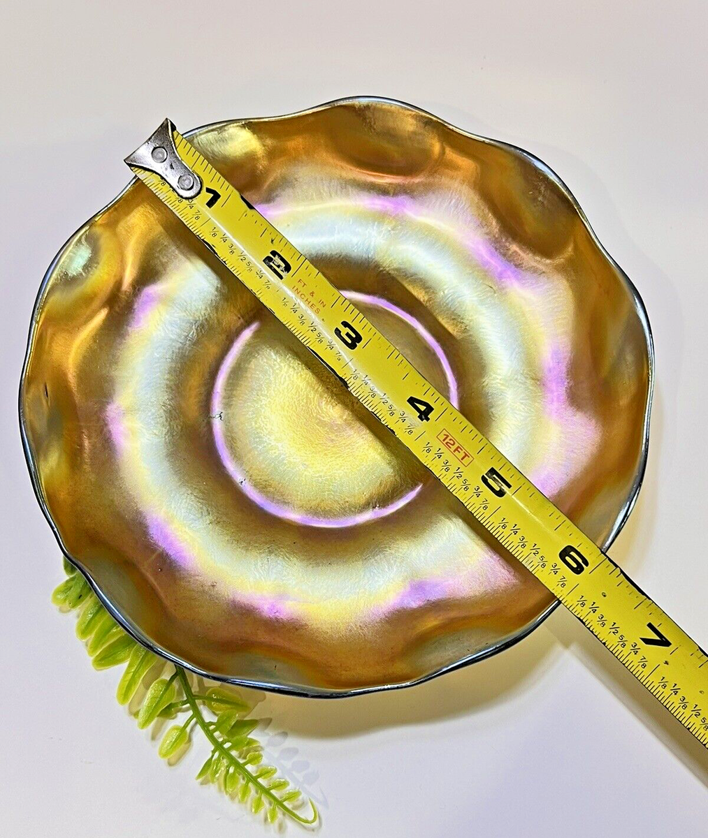 Tiffany & Co Favrile Art Glass Signed Bowl & Under plate Set