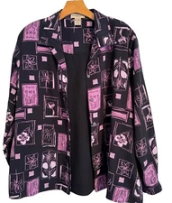 Notations Blouse top size 1X  shirt Purple multi plus women Top Blouse