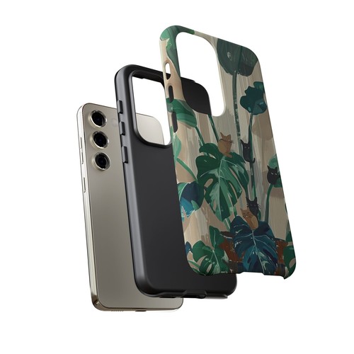 Phone-Ink iPhone, Pixel, Samsung Galaxy Case - Monstera Green Plant Cats - 第 139/191 張圖片