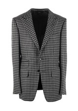 TOM FORD O'Connor Checked Black Gray Sport Coat Size 48 / 38R U.S. Fit Y Jack...