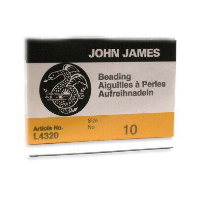 John James English Beading Needles Size 10 41646 Bulk Pack 25 Sewing Craft L4320