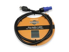 High Quality PowerCON to Grounded Male Edison 14 Gauge Mains Power Cable 3' 