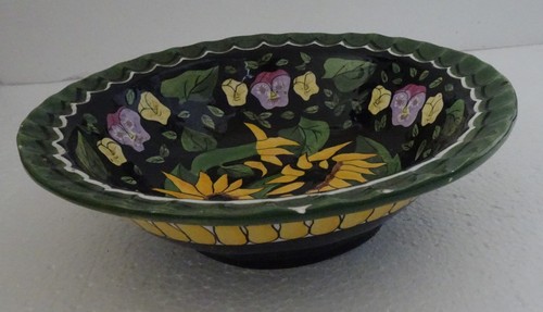 Cuenco para servir girasol de cerámica vintage Susan Paley Bell Casa by Ganz 10" W - Imagen 2 de 12