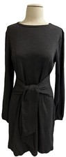 Women’s LBD Sz Med. Long Sleeve Black Dress Crewneck Tie, Prettygarden, NWT!