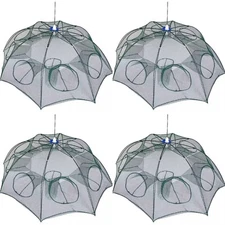 ✅ SET OF 4, 8 Hole Crayfish Trap Crawfish Trap Minnow Trap Shrimp Trap Crab Net