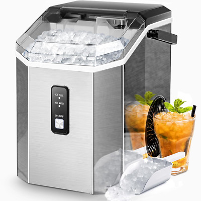 Portable Nugget Ice Maker - 35Lbs/24H, Self-Cleaning, Stainless Steel