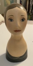Vintage Hand Painted MANNEQUIN HEAD BUST Hat Display Stand