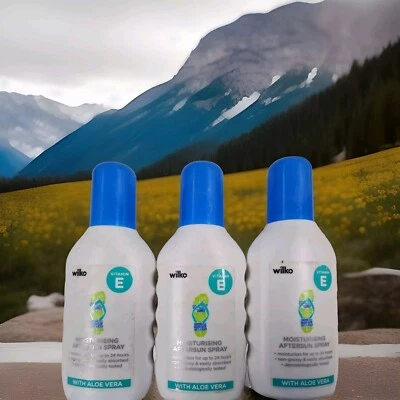 3 x NEW Wilko Aftersun Spray 200ml FREE UK POSTAGE 🇬🇧 Vitamin E ALOE VERA
