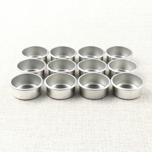 12Pc Metal Round Candle Cups Wax Tea Light Tins Wax Holders Jar Candle Making - Picture 14 of 38