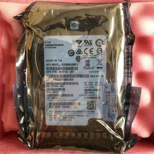 HPE NEW 781516-B21 781577-001 600GB 12G SAS 10K 2.5" SFF SC HDD Hard Drive - Picture 3 of 4