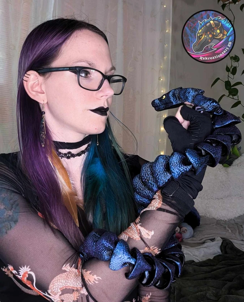 Marioneta de dedo de serpiente, regalo para cosplay, Ren Faire, serpiente flexible Foto 2 de 4