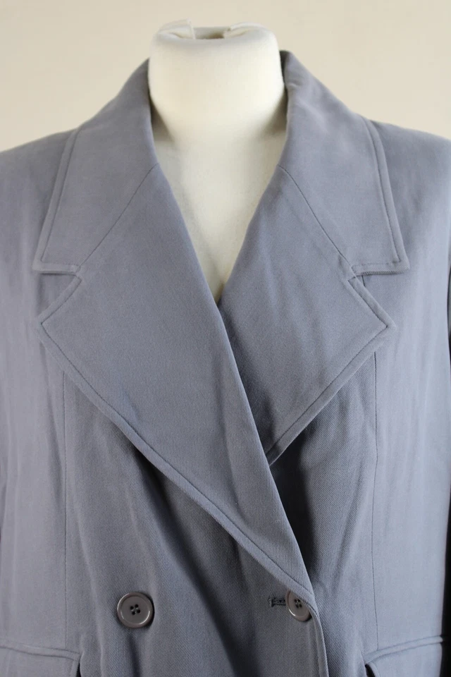 Chaqueta Blazer Manga 3/4 Doble Pecho Gris 100% Seda Spiegel 12 NUEVA SIN ETIQUETAS Foto 2 de 4