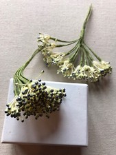 Vintage Millinery Flower Stamen Gray Black Pearl 24 Stem Lot Unused Stock Hzf