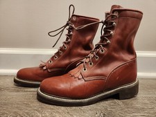 Vintage Women's Justin Roper Boots Brown Leather Size 6.5 B L0518 - Made in USA