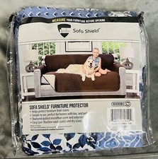 New Sofa Shield Reversible Cover Small Recliner, Denim w/ Light Taupe