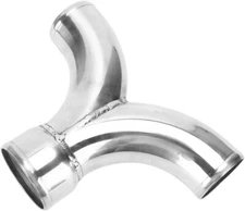 New Car Dual Air Intake Intercooler Pipe for Twin Turbo Y Pipe 2.5"to3" Aluminum