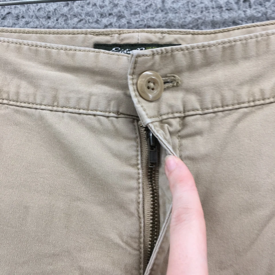 Pantalones cortos chinos Eddie Bauer para mujer 14 (35x11,5 real) marrón tiro medio mezcla de algodón Foto 3 de 4