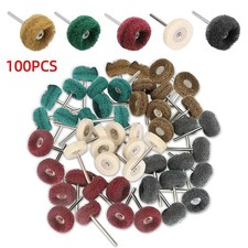 100x Rotary Metal Finishing Polishing Buffing Wheel Burr Kit Set for Dremel Tool