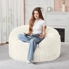 3FT Bean Bag Chair, 3' Large Bean Bag Chairs for Adults with Removable Stripe...