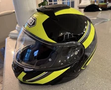 Shoei Neotec 2 Motorcycle Helmet Yellow and Black Size Medium with Visor