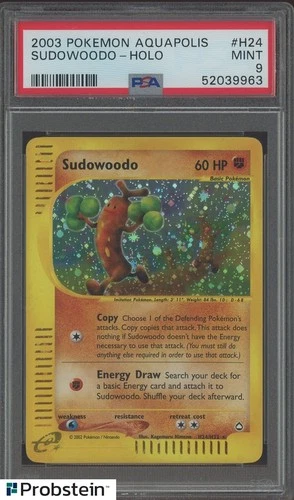 2003 Pokemon Aquapolis #H24/H32 Sudowoodo Holo PSA 9 MINT
