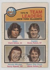 1976-77 O-Pee-Chee Team Leaders Clark Gillies Denis Potvin Garry Howatt HOF 0da0