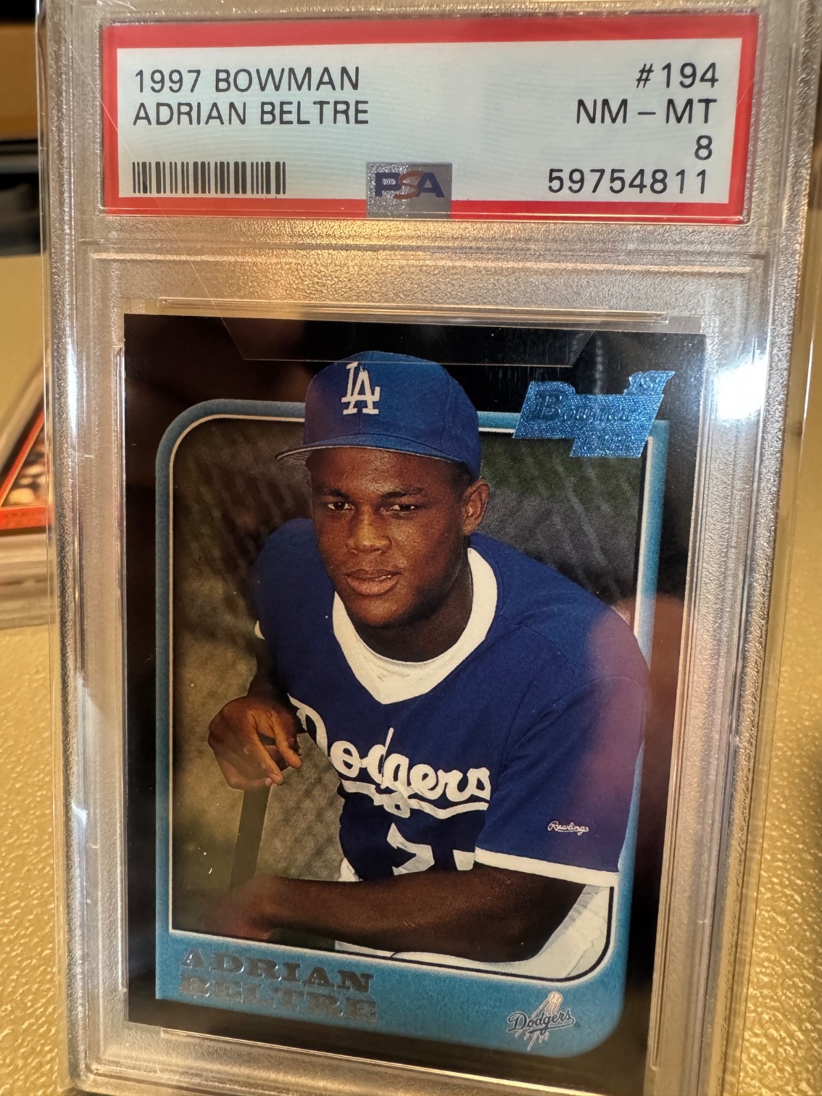 ADRIAN BELTRE 1997 BOWMAN CHROME ROOKIE PSA NRMT 8 DODGERS