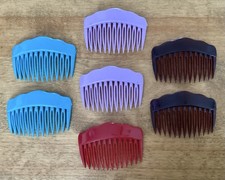 VTG 70 s Plastic Side Combs, 7 Total-3 Pairs/1 Extra, Made In Hong Kong