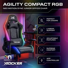 X ROCKER Agility Compact Gaming Chair for Juniors Adjustable RGB See Description