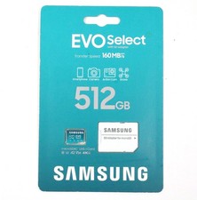 Samsung EVO Select 512 GB microSDXC Memory Card 160MB/s A2 V30 UHS-I w/ Adapter